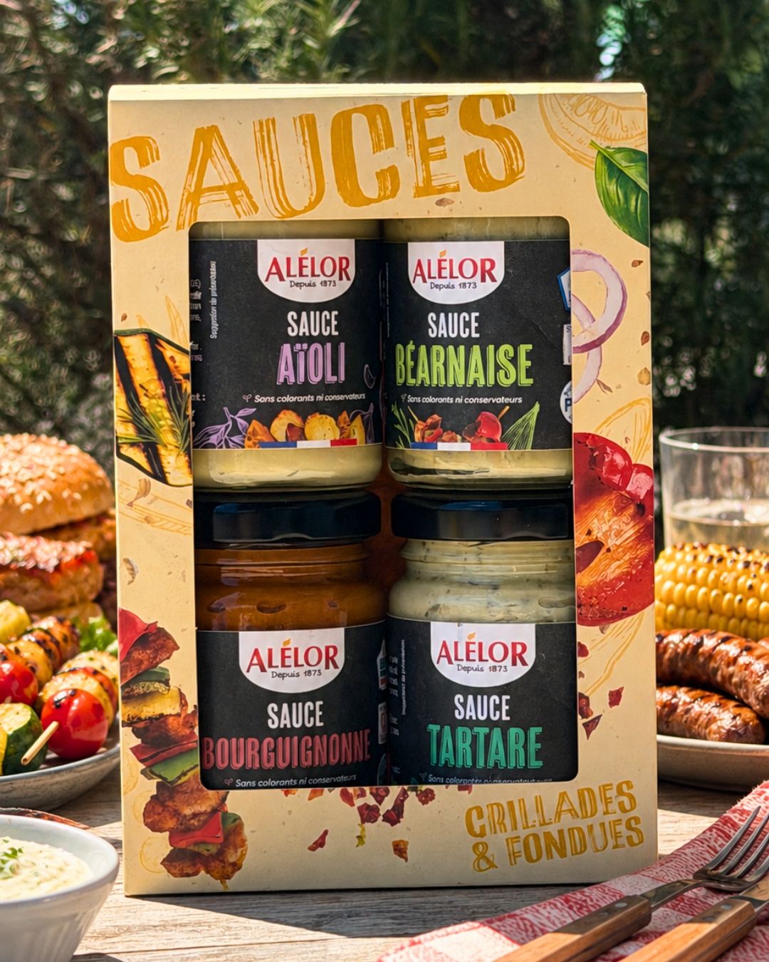 Coffret Grillades et Fondues Al&eacute;lor, quatre sauces